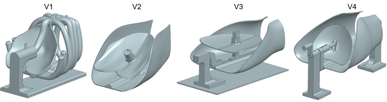 V1 through V4 design iterations